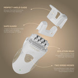 Epilady Legend 5 Rechargeable Epilator, 56 Tweezers, Dual Speed, Full-Body Epilator for Women, Auto Shut Off, Travel Case, Cleaning Brush