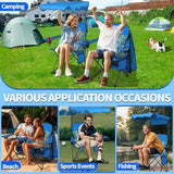 Camping Chair with Canopy, Chair with Cup Holders, Portable Camping Chairs with Carry Bag&Side Pocket, Beach Chair with Shade, Camp Chairs for Adult, Outdoor Folding Chair Support 330 LBS