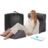 4PCS Wedge Pillow Set for After Surgery, Orthopedic Bed Wedge Pillow for Back Pain Relief, Sitting up in Bed,Recovery, Acid Reflux, Snoring, Body Pillow for Sleeping,Leg,Shoulder Support, Velvet Grey