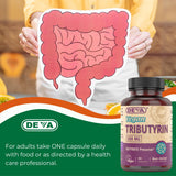 DEVA Vegan Tributyrin Supplement - Butyrate Precursor, Gut Barrier Support, Butyric Acid, 500 MG Vegan Capsules, Leaky Gut Support, Digestion, 90 Count