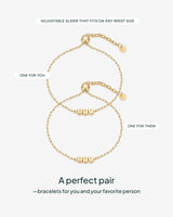 PAVOI Adjustable Bracelet Set, 14K Gold Plated, Yellow Gold