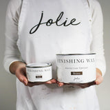 Jolie Finishing Wax - Protective topcoat Paint - Use on interior furniture, cabinets, walls, home decor and accessories - Odor-Free, Non-Hazardous - Brown - 120 ml