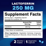 Vitamatic Lactoferrin 250mg – 60 Vegetable Capsules Promotes Healthy Immune Function*