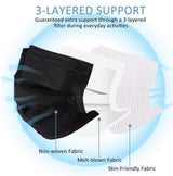 LEMENT 500pcs Disposable Black Mask,3-Ply Face Masks with Earloops