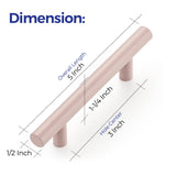 Ravinte 50 Pack | 5 Inch Cabinet Pulls Pink Stainless Steel Kitchen Drawer Pulls Cabinet Handles 5 InchLength, 3 Inch Hole Center