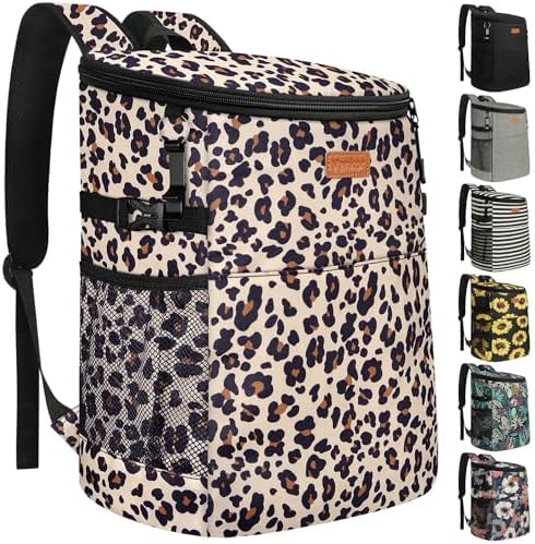 Camping Cooler Backpack 30 Cans, Soft Backpack Coolers Insulated Leak Proof Travel Cooler Bag Waterproof Lunch Picnic Beach Work Trip Thermal Bag Drink Beverage Beer Bag Cooler