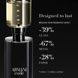 Armani Beauty - Code - Eau de Parfum - Cologne for Men - Fougère Ambery Spicy Men’s Fragrance - Green Mandarin, Nutmeg, Tonka Bean Notes - 2.5 Fl Oz