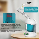KINLITO Facial Steamer - Ozone Steamer with 360° Rotatable Arm - 40 Min Steam Time - Humidifier - Unclogs Pores - Blackheads - Portable Facial Steamer for Personal Care Use at Home or Salon,White