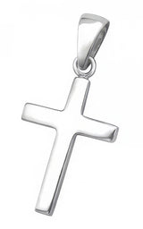 SAE99 925 Sterling Silver Cross Pendant Charm, Very Tiny Minimalist Faith Religious Jewelry