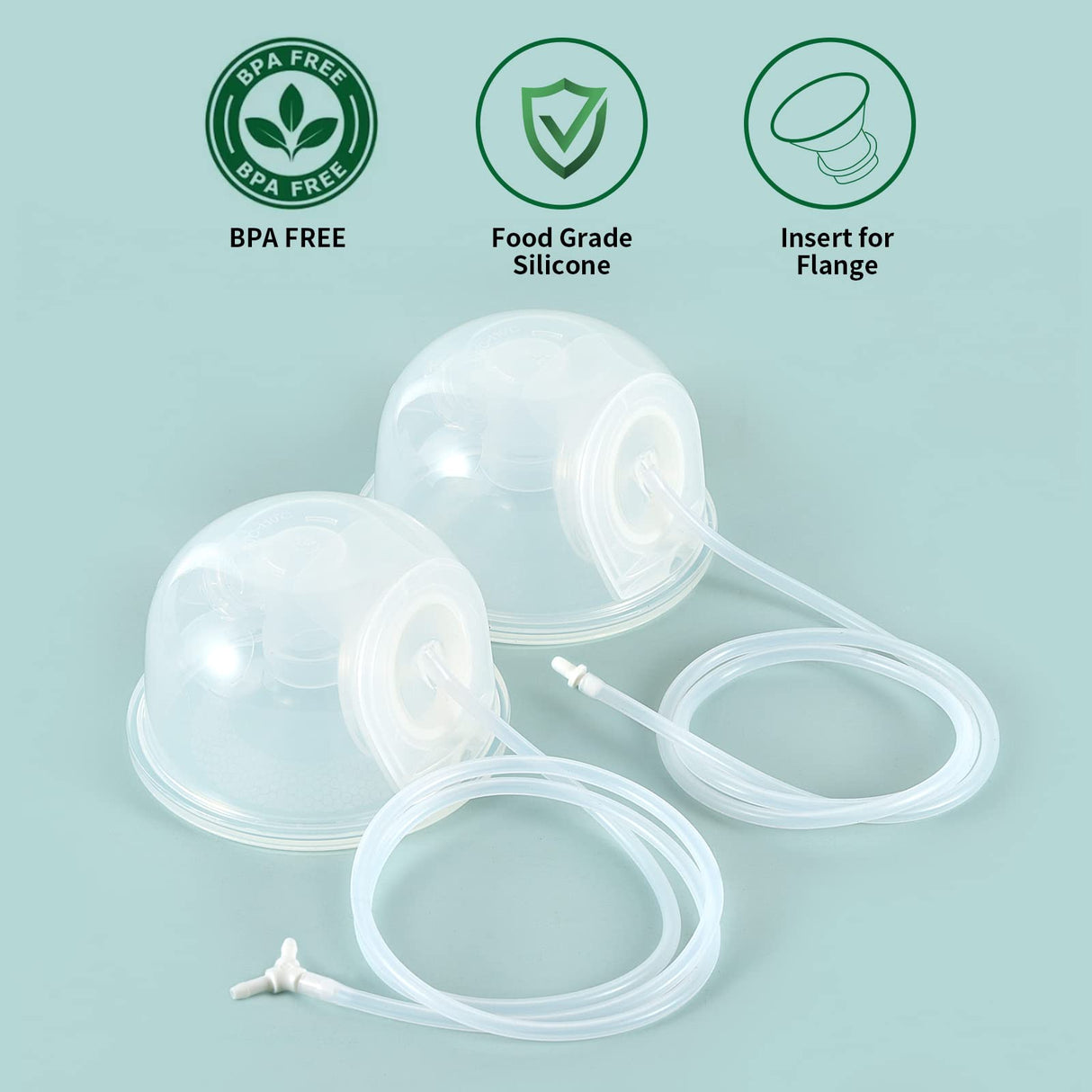 TOVVILD Breast Pump Milk Collection Cup - Compatible with Spectra S1/S2/S9, Not Original Accessories, Replace Breast Pump Kits, 24mm Flange Milk Collector Cup Tubing Parts