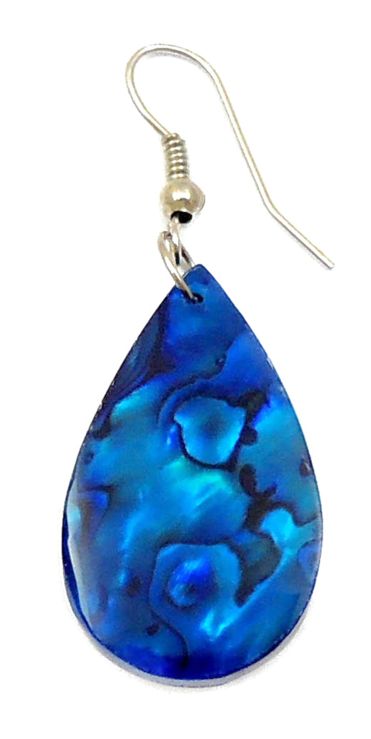 Swimmi Genuine Blue Paua Abalone Shell Teardrop Dangle Earrings GA249-A