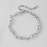 SWEETV Cubic Zirconia Wedding Bridal Bracelet for Brides,Bridesmaids, Silver Crystal Elegant Tennis Bracelet for Women Prom Jewelry Gifts (Style6-Silver)
