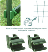 100X Plant Trellis Cane Connector, Climbing Rattan Stent Accessories Plant Connector Stake Clip for Garden Orchard Tomato Cage 11mm (7/16 inch)