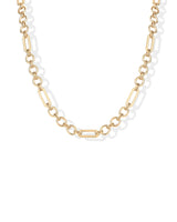 PAVOI Paperclip Chain Necklace, 14K Gold Plated, Yellow Gold, 16" + 2", Y