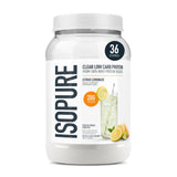 Isopure Clear Whey Isolate Protein Powder Infusions, Lactose Free, Gluten Free, Naturally Flavored, Citrus Lemonade, 20g Protein Per Serving, 1.9 Lb, 36 Servings