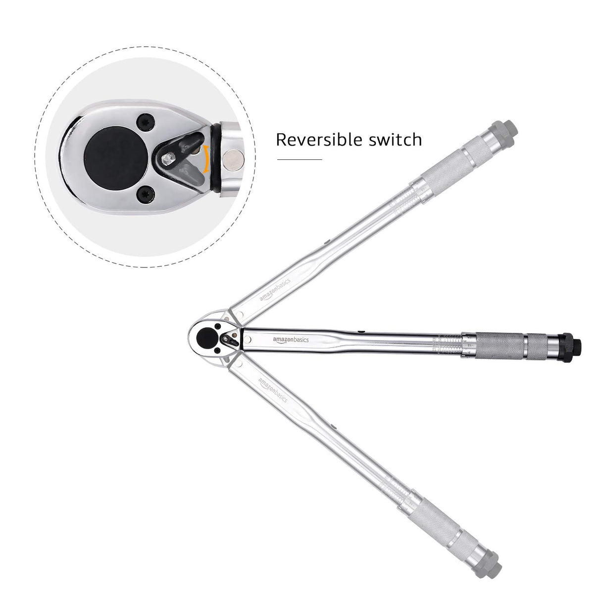 Amazon Basics 3/8-inch Drive Click Torque Wrench Ratchet, 15-80 ft.-lb, 20.4-108.5 Nm