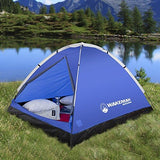 2-Person Tent – Water-Resistant Dome Tent with Removable Rain Fly and Carry Bag for Camping, Backpacking, Hiking, and Festivals by Wakeman (Blue)