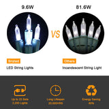 Brizled Christmas Tree Lights, 2 Pack 33ft 100 LED Christmas Lights, 120V UL Certified Connectable Xmas Light Indoor Outdoor, Clear Mini Light for Xmas, Tree, Home, Holiday, Green Wire, Bright White