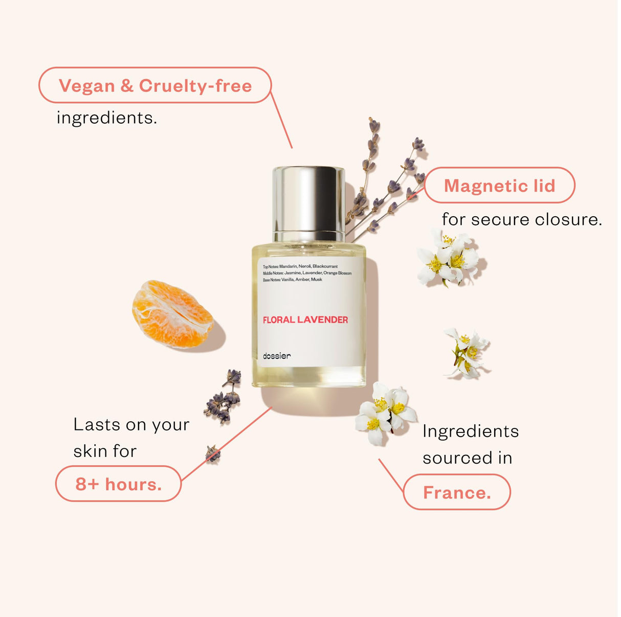 Dossier - Floral Lavender - Eau de Parfum - Inspired by YL's Libre - Perfume Luxury - Pure Infused - Paraben-Free - Vegan - For Women - Fragrance - 3.4 Fl 0z (Spray 100ml)