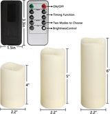 YOROXRG Set of 24 Waterproof Outdoor Flameless Candles, LED Candles with 4 Remote and Timer,(H 4" 5" 6" x D 2.2"),for Halloween Wedding Festiv