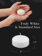 Ashlux White Floating Candles 2 inch, 24 Pack Floating Candles 5-6 Hours Long Burning, Unscented Floating Candle for Centerpieces, Wedding, Christmas Lights, Romantic Night for Her/Him Set