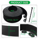 50 FT Landscape Edging No Dig [Extra Tall 4 Inch High] with 45 Spikes, Heavy-Duty Plastic Garden Edging Border