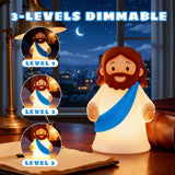 magical JD Jesus Night Light for Kids – Soft Silicone Touch Lamp, Touch Dimmable & USB Rechargeable, BPA-Free Christian Baptism Gift for Boys & Girls, Easter & Christmas Gift for Nursery (Blue)