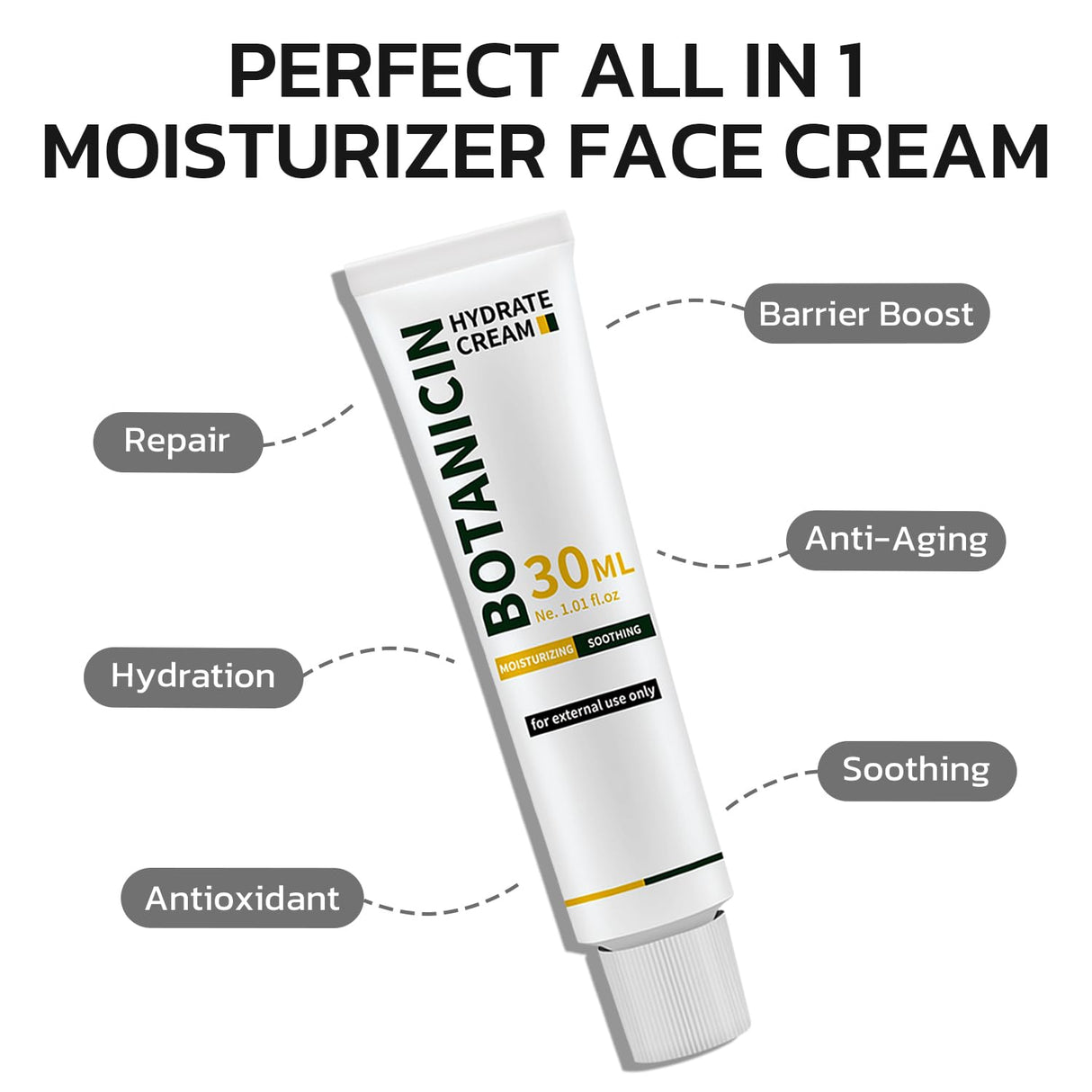GNJOY Centella Moisturizer Phytocin Cream Soothing Centella Asiatica Moisturizer Face Hydration Barrier Repair Calming PDRN Cream for Acne Prone, Sensitive Skin, Ceramide, B5, Salmon (30ml)