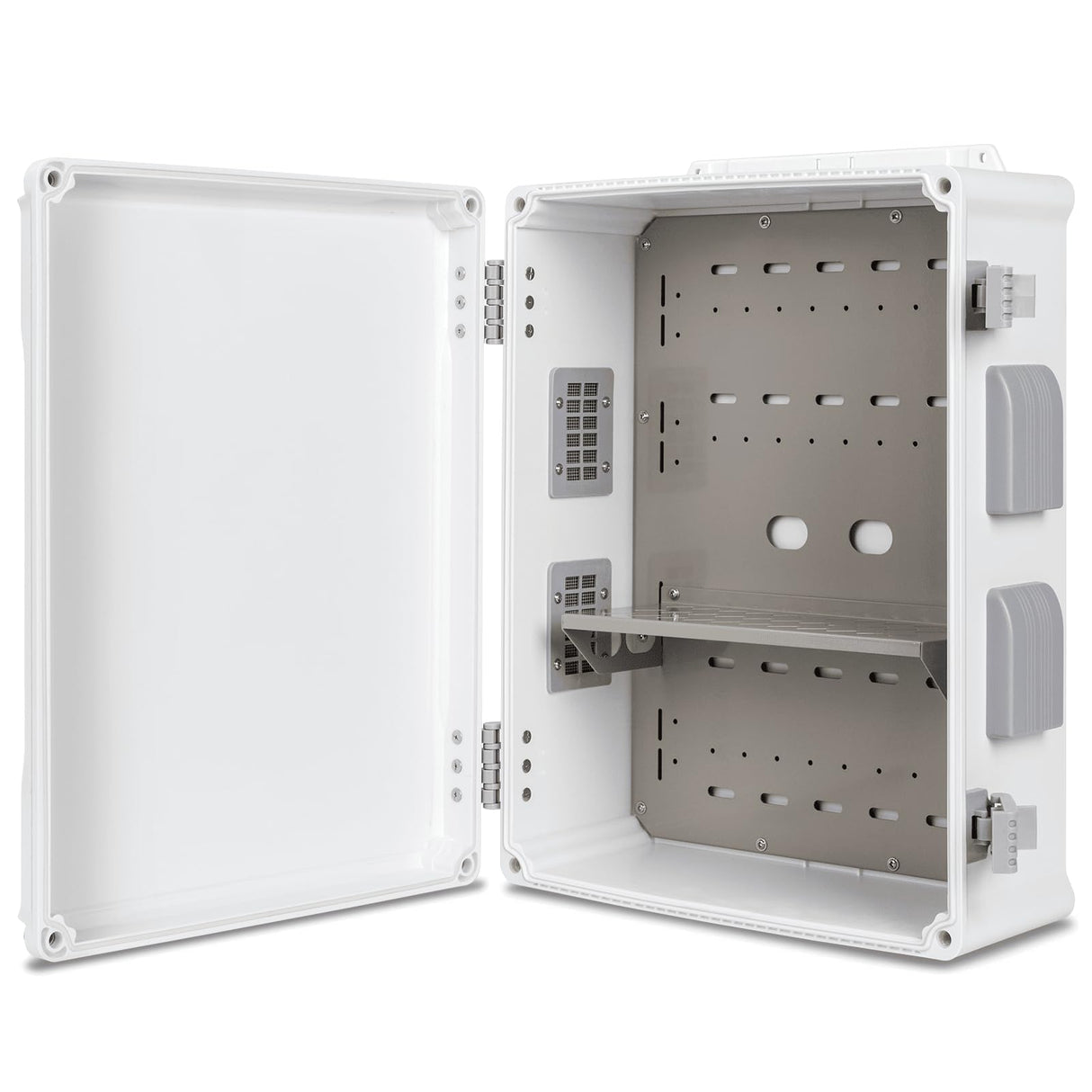 Namunanee Outdoor Electrical Junction Box, ABS Water Resistant Enclosure with Internal Mounting Panel & Hinged Cover (16.5" H x 12.6" L x 6.1" W)