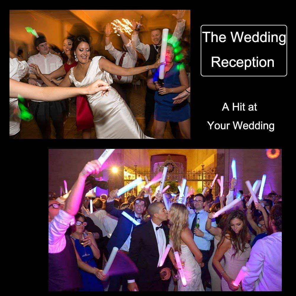 Blu7ive 30 Pieces Led Foam Sticks - Flashing Glow Sticks Party Supplies Light Up Baton Wands for Kids, Raves, Birthday, Wedding, Christmas, Halloween, Children Toy