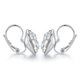 White Bella Drop Earrings Crystals 18K White Gold Plated Hypoallergenic Jewelry for Women