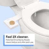 TUSHY Fresh Ultra-Slim Starter Bidet Attachment for Toilet | Non-Electric, Adjustable Water Pressure, Cool Water Rear Wash, Self-Cleaning | Fits Elongated & Round Toilets, Easy 10 Min Install, Bamboo