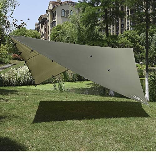 Gold Armour Rainfly Tarp Hammock, Premium 14.7ft/12ft/10ft/8ft Rain Fly Cover, Waterproof Ultralight Camping Shelter Canopy, Survival Equipment Gear Camping Tent Accessories (OD Green 12ft x 10ft)