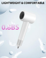 Hair Dryer Blow Dryer,180000 RPM High-Speed Brushless Motor 500 Millions Negative Ionic hairdryer for Fast Drying, Quiet Thermo-Control Hair dryers for Women Home Travel Salon (White)