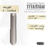 Vargo Titanium Dig Dig Tool | Compact Backpacking Trowel Shovel for Camping & Outdoor Activities | Light Weight Essential Multi Tool Shovel & Tent Stake for Hikers & Outdoor Survivors