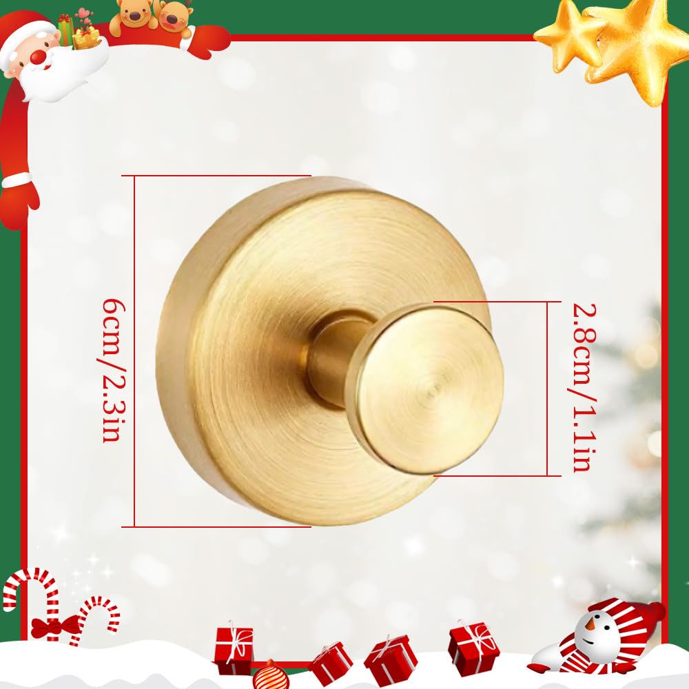 Suction Cup Hooks for Door Wreaths, 2025 Upgraded Wreath Hangers for Front Door, Halloween Christmas Suction Cup Wreath Hanger Holder for Glass Window Towel Shower Hooks Door Bathroom (2, Gold)