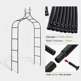 Thick Gothic Pointed Metal Garden Arch Rust-Proof for Climbing Vines Roses