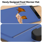 Warming Mat for Food Extra Large: 36"X16" Adjustable Silicone Food Warming Mat Heating Pad Food Warming Pad for Kitchen Counter Warming Trays for Buffets Party Hot Plates for Countertop Family Blue