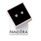 PANDORA Elevated Heart Stud Earrings - Timeless Earrings for Women - Gift for Her - Made with Sterling Silver & Cubic Zirconia - With Gift Box