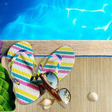 Qunclay 4 Packs Straw Beach Mat Waterproof Non Slip Straw Mat Foldable Lightweight Picnic Mat with Trim for Camping Sunbathing Picnic Floor Yoga