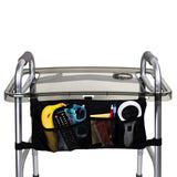 StrongArm Clear View Walker Tray + Bag + Non-Slip Mat & Cup Holder, Tray for Folding Walkers, Food Tray, Walker Accessories, Tray Table for Standard Adult Walkers (Black)