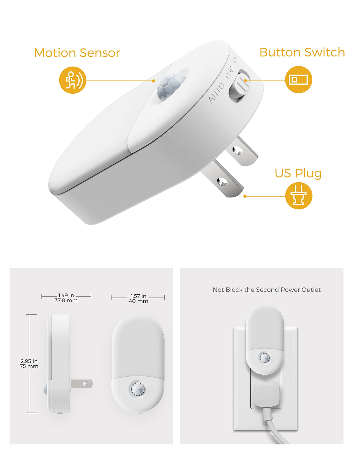 L LOHAS LED Red Night Light Plug in, Motion Sensor Night Light for Kids, 30/60LM, Red Nightlight, Motion Activated Night Lights for Bathroom, Hallway, Holiday Christmas Decoration, 2 Pack