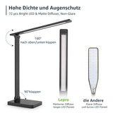 Lepro LED Desk Lamp for Home Office, 9.5W 750LM Metal Touch Control Desk Light, 5 Color Modes 5 Brightness Level, Eye Caring Task Lamp For Reading, Sewing, Crafts, School Supplies, Puzzle Light, Black