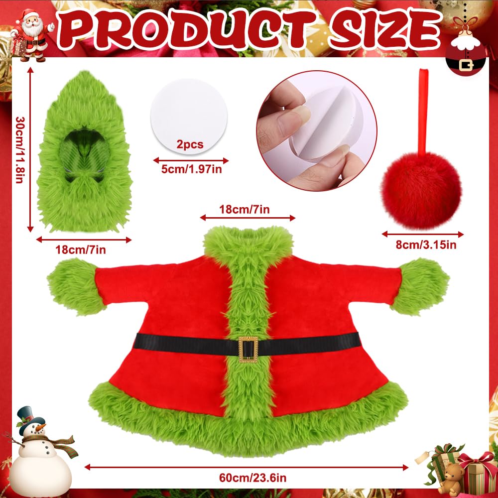 Teeanzo Christmas Winter Goose Outfit for 23" Porch Goose Holiday Red Green Cloths Costume Xmas Winter Outdoor Garden Patio Yard Lawn Art Decoration