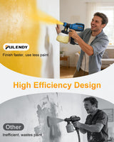 Paint Sprayer, HVLP Spray Gun with Cleaning & Blowing Joints, 4 Nozzle Sizes & 3 Spray Patterns, Easy to Clean, for Furniture, Cabinets, Decks, Walls, Doors, DIY Projects, etc.