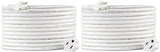 Amazon Basics Extension Cord, 13 Amps, 125V, 20 Foot, White, 2-Pack