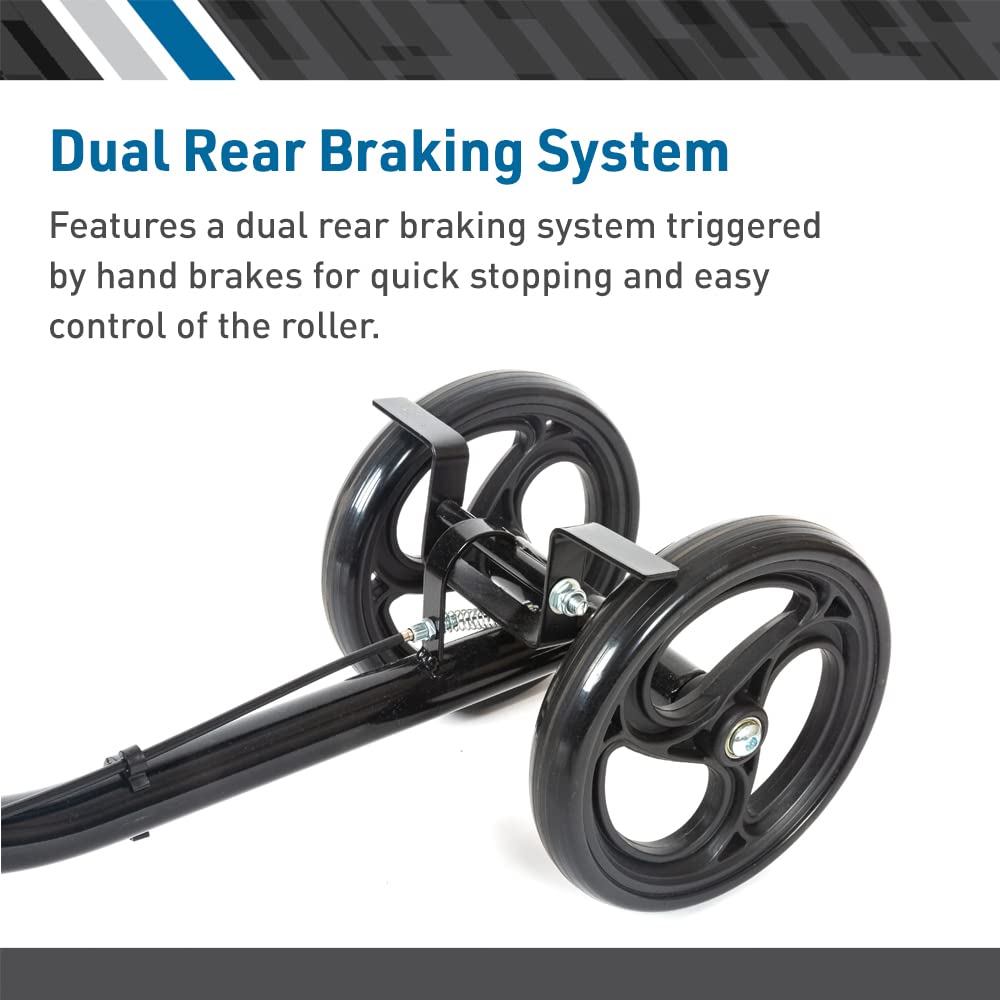 BodyMed Knee Walker for Injuries with Dual Brakes, Metal Basket & Knee Pad Cover - Collapsible and Adjustable Scooter, Broken Leg Caddy, Better Alternative to Crutches