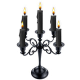 Viscacha 5-Arm Black Metal Candelabra Halloween Taper Holder Decor