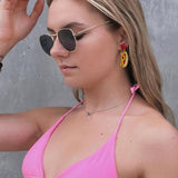 Madison Tyler Hot Dog Dangle Earrings Ketchup Splash Funny Food Jewelry