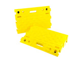 MAXXHAUL 50707 Portable Interlocking Plastic Curb Threshold Ramps Set (Yellow) for Loading Dock, Driveway, Sidewalk for Scooter, Wheelchair, Car, Truck, Motorcycle, Dolly